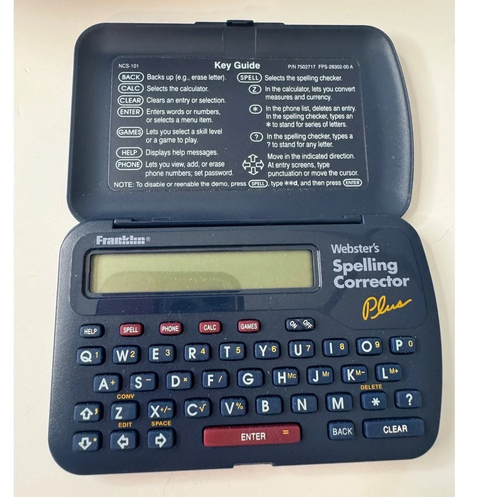 Vintage Franklin Websters‎ Spelling Corrector Plus Electronic Dictionary Tested